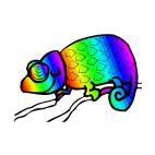 Multicolored chameleon, decals stickers