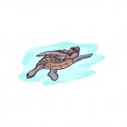 Turtle swimming, decals stickers