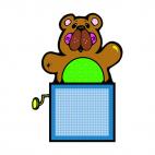 Bear in surprise box, decals stickers