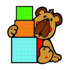 Bear with boxes, decals stickers