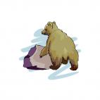 Bear on a rock, decals stickers