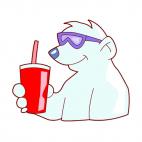 Bear with beverage, decals stickers