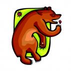 Angry brown bear, decals stickers