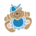 Male teddy bear cub, decals stickers