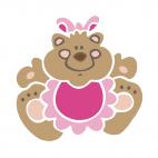 Female teddy bear cub, decals stickers