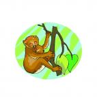 Lemur with baby on a tree, decals stickers