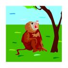 Baboon with mouth open, decals stickers