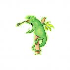 Iguana catching fly, decals stickers