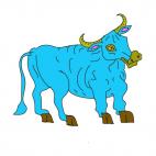 Blue bull, decals stickers