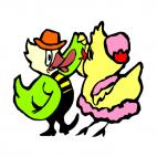 Chickens dancing, decals stickers