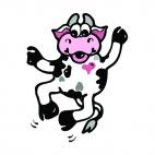 Cow jumping, decals stickers