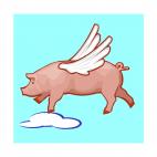 Pig flying, decals stickers