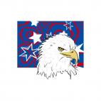 Eagle head with stars, decals stickers