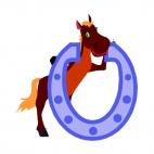 Horse with horseshoe, decals stickers