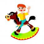 Boy on rocking horse, decals stickers