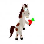 Horse eating apple, decals stickers