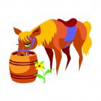 Horse drinking, decals stickers