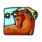 Horse under the sun, decals stickers