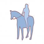Girl horse riding silhouette, decals stickers
