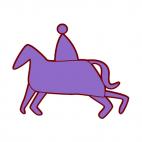 Men horse riding silhouette, decals stickers