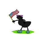 Black ant with american flag, decals stickers