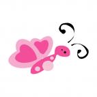 Pink butterfly, decals stickers