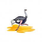 Ostrich running, decals stickers