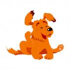 Puppy scratching itself, decals stickers