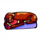 Dog laying down, decals stickers