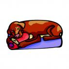 Dog laying down, decals stickers