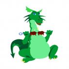 Green dragon with roasted chickens, decals stickers
