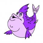 Fat purple fish, decals stickers
