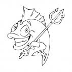 Fish with trident, decals stickers