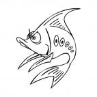 Angry fish, decals stickers
