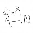 Men horse riding, decals stickers