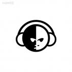 Black and white face music, decals stickers