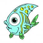 Blue angelfish, decals stickers