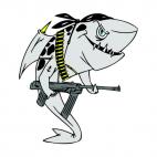 Shark with gun and ammo, decals stickers