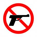 No gun sign, decals stickers