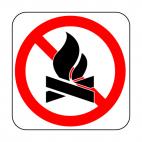 No fire camp sign, decals stickers