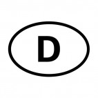 Letter D sign, decals stickers
