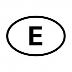 Letter E sign, decals stickers
