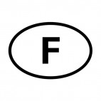 Letter F sign, decals stickers