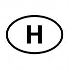 Letter H sign, decals stickers