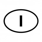 Letter I sign, decals stickers