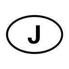 Letter J sign, decals stickers