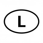 Letter L sign, decals stickers