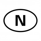 Letter N sign, decals stickers