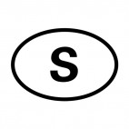 Letter S sign, decals stickers