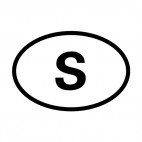 Letter S sign, decals stickers